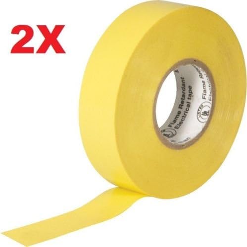 2x Yellow Vinyl Electrical Tape 3/4" 60ft