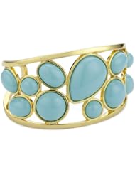 Trina Turk Laurel Gold and Aqua Cuff Bracelet