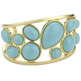 Trina Turk Laurel Gold And Aqua Cuff Bracelet
