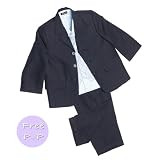 LG New Boys Navy Check 5 Piece Jacket Light Blue Cravat Shirt Pants Waistcoat Wedding Pageboy Suit Size 0/3 Months-13/14 Years