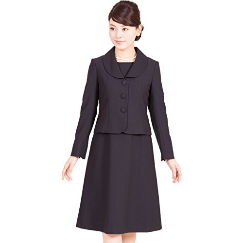 【メアリーココ】LEV-0605 濃紺 フォーマル バックリボン アンサンブル 鹿の子織り 学校説明会 お受験スーツ ママ 入学式 卒業式