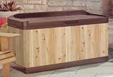 Suncast 120 Gallon Premium Hybrid Deck Box with Seat Natural Cedar Finish