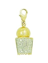 14K Yellow Gold Diamond Basketball Net Charm