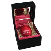 メッセージローズ (Preserved Rose) ローズブラックミラーボックス Small~ローズパンドラボックス~レッド 【お誕生日おめでとう】 22269