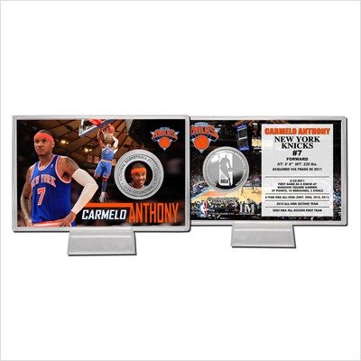 NBA New York Knicks Carmelo Anthony Silver Coin Card