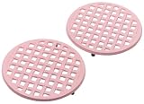 DII All Pink Lattice Weave Cast Iron Trivet Set of 2