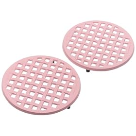 DII All Pink Lattice Weave Cast Iron Trivet Set of 2 by DII