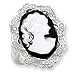 Sterling Silver CZ Cameo Ring - Size 6 - JewelryWeb