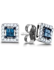 0.26 cttw. Diamond Invisible Earrings 14K White Gold