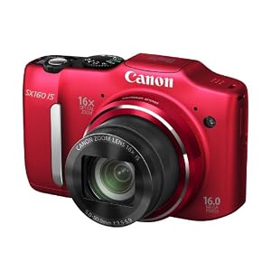 Canon PowerShot SX160 IS 16.0 MP Digital Camera with 16x Wide-Angle Optical Image Stabilized Zoom with 3.0-Inch LCD (Red)