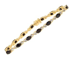 9ct Yellow Gold Sapphire and Diamond Set Fig 8 Link Bracelet