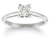  : 10k White Gold Princess Cut Solitaire Diamond Engagement Ring (3/4 ct, J-K Color, I2-I3 Clarity), Size 6