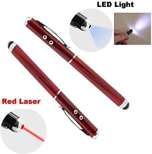 3 Pcs 4 in 1 Stylus Pens [Ball-point Pen] [Flash Light] and [Touch Screen Cellphone Tablet Pen] for Daily and Business Use,black White Red