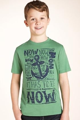 Pure Cotton Crew Neck Now T-Shirt