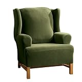 Casual Home Stretch Ribbed Wing Chair Slipcover - Palm Tree