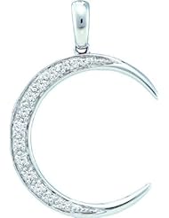 0.15ctw Round Diamond Crescent Moon Pendant