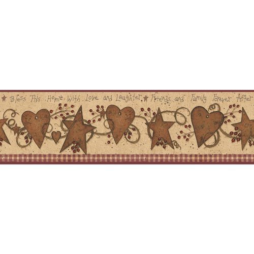 York Wallcoverings YC3332BD Welcome Home Love and Laughter Tin Star Border by York Wallcoverings