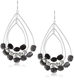 Kenneth Cole New York Urban Shell Black And Grey Stone Orbital Earrings