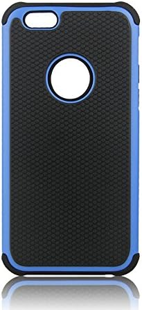 Hybrid Armor Rubber Combo Impact Silicone Case Cover for Iphone6(Blue)
