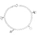 Sterling Silver Adjustable Charm Bracelet w/ Jewish Symbols, 1/2