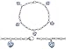 Original Star K(tm) High End Tennis Charm Bracelet With 5pcs 7mm Heart Shape Simulated Aquamarine in .925 Sterling Silver