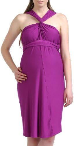 Momo Maternity "Avery" Infinity Wrap Dress - Fuchsia M
