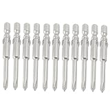 uxcell プラスドライバービット　10個入り　グレー　メタル　PH0　4mm　2.5mm　40mm