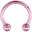 14 Gauge Pink Electro Titanium Horseshoe -1/2"