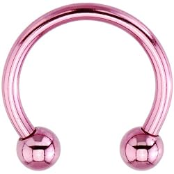 14 Gauge Pink Electro Titanium Horseshoe -1/2"