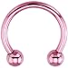 14 Gauge Pink Electro Titanium Horseshoe -1/2"