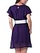 Allegra K Women Butterfly Sleeve Elastic Waist Belted Chiffon Short Dress