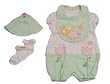 Newborn Girls 4pc Floral Mint Green/White Romper Sunsuit Set