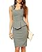 WIIPU Women grey Rockabilly Bodycon Business knee-length Pencil Dress(J416)