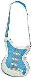 Light Blue / White Glitter Leather Guitar Purse Sling