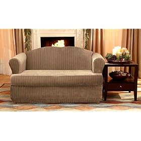 Sure Fit Stretch Pinstripe T-Cushion Sofa Slipcover