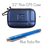 5.2" Blue GPS Case For Garmin Nuvi 5000 1490 1490T 1450 1450T, Tomtom XXL 530 540 550, Magellan Mestro 5310 RoadMate 5045 + caseen Stylus Pen (Blue)