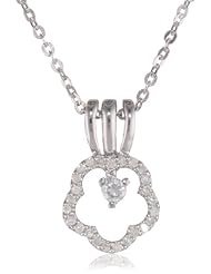Sterling Silver 0.22 Carat Diamond with 925S Pendant Necklace, 18"