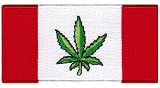 Canada Weed Embroidered Patch Marijuana Pot Leaf Canadian Flag Novelty Iron-On Emblem