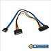 SAS 29pin Female to 15 Pin SATA Male with 7 Pin SATA Male 12 Inch Cable