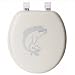 Siege Toilette Abattant WC Mousse Blanc Brodé Dauphin