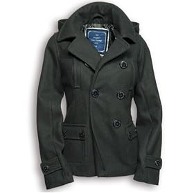 Pea Coat Ladies, Marine Style Jacke in grau und schwarz