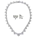 Bvlgari Style Cubic Zirconia Heart Necklace Earrings Set
