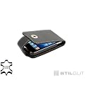 Exklusive Ledertasche f�r Apple iPhone 3G 3GS 8GB, 16GB & 32GB aufklappbar in Schwarz aus echtem Leder von StilGut