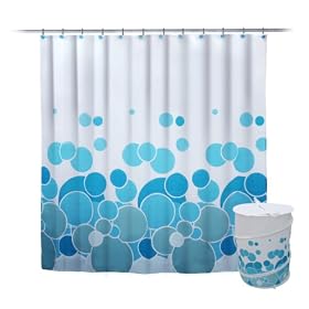 Elite Home Fashions Collapsible Hamper and Shower Curtain Set