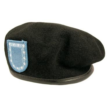 Army Black Beret With Flash