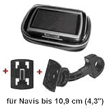 Zoom Produkt-Bild: XiRRiX GPS Bikerset 5 Motorradtasche Navi Biker Set Universal Fahrrad+Motorrad Halterung inkl. Tasche für GPS Geräte bis 4,3" (10,9cm)