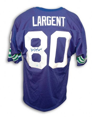 Steve Largent Seattle Seahawks Autographed Throwback Jersey with HOF 95 Inscription