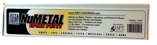 White NUMETAL Epoxy Putty by KBS Coatings :: One Pound :: Easy-to-Use 2-Part Putty :: Bonds, Seals, Fills, Anchors, Caulks & Waterproofs :: Adheres to Metals, Plastics, Fiberglass, Porcelain, Primed Surfaces & More!