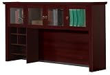 Manchester Hutch With 4 Glass Doors in Mahogany Finish By Bestar Furniture