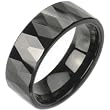 Spikes Tungsten Carbide Black ip Faceted Prism Ring